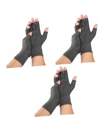 Mobestech 3 Pairs Fingerless Mittens Carpal Tunnel Glove Hand Brace Copper Infused Fit Glove Hand Glove Joint Glove Gloves Wrist Bone Care