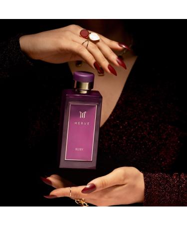 Merve Ruby Premium Long Lasting Fragrance Luxury Scent For Women | Gourmand Woody Amber - Buy Online on GoSupps.com