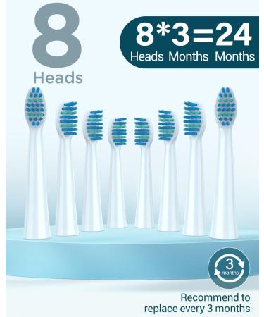 Sonic Electric Toothbrush for Adults and Kids - Rechargeable with 8 Brush Heads, 120 Days Use, 3-Hour Fast Charge, 5 Modes, Timer - Gift for Family - Light Blue - Buy Online on GoSupps.com
