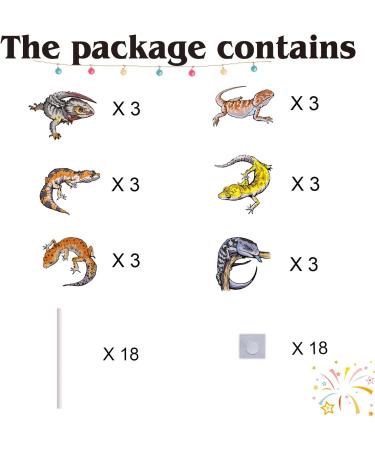 18pcs Leopard Gecko Cupcake Toppers for Boys Girls Reptile Birthday Party Decorations Lizard Party Supplies Reptile Pet Cake Decorations - Buy Online on GoSupps.com