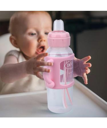 4 Pack Silicone Bottle Handles for Dr. Brown Baby Bottles - Easy Grip Holder for Hands-Free Feeding - Pink, Orange, Blue, Green - Buy Online on GoSupps.com