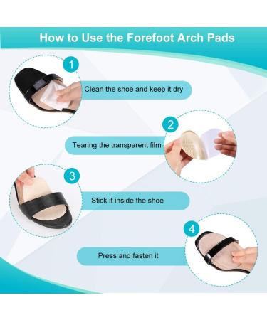 Haofy High Heel Pillow Insoles for Women - Arch Pain Relief Non-Slip Gel Metatarsal Pads 2 Pairs with Bow Support - Buy Online on GoSupps.com