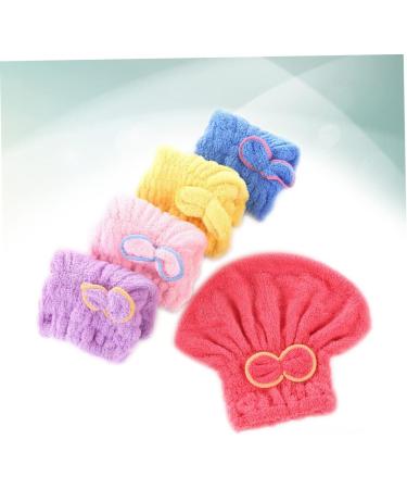5Pcs Fleece Hair Drying Hat - Super Absorbent Bowknot Hair Towel Turban for Women | Cute Bath & Shower Accessories - Buy Online on GoSupps.com