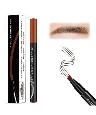 Anjoize Eyebrow Pen Anjoize 4-Tip Microblade Brow Pen Eyebrow Makeup Fine-Stroke Long Lasting Waterproof and Smudge-Proof (dark brown)