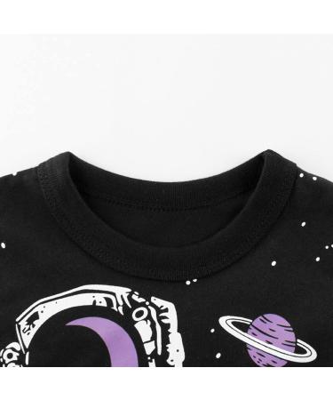 Kids Black Galaxy Spaceman Print Long Sleeve T-Shirt for Toddler Boys & Girls 4-5T - Buy Online on GoSupps.com