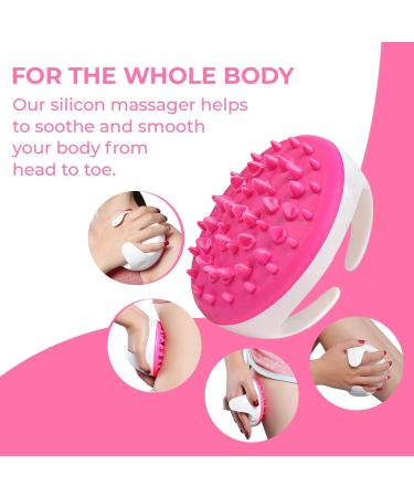 Avalon Anti Cellulite Massager & Exfoliating Body Brush - Pink | Cellulite Remover for Fat Deposits | Shower Scrubber for Massage with Cream or Oil - Buy Online on GoSupps.com