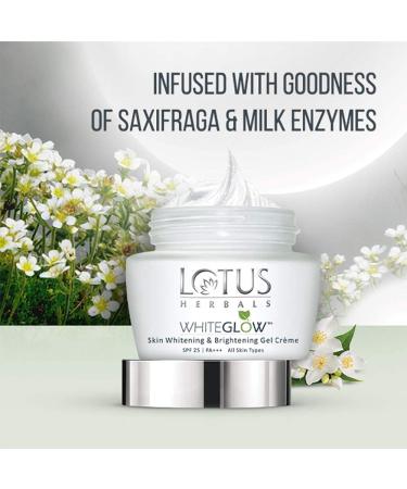 Lotus Herbals WhiteGlow Skin Whitening & Lightening Gel Face Cream with SPF-25 for All Skin Types 40g - Buy Online on GoSupps.com