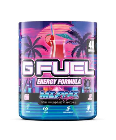 G Fuel Miami Nights Strawberry Pina Colada Flavored Game Changing Elite Energy Powder, Sharpens Mental Focus and Cognitive Function, Zero Sugar, Supports Immunity and Enhances Mood 9.8 oz (40 servings)