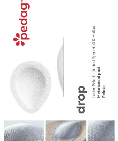Pedag Drop Metatarsal Pads | German-Made Leather Arch Support | Self-Adhesive | Medium Size (US Women 8-10 / Men 7) | 3 Pairs | International Shipping - Buy Online on GoSupps.com
