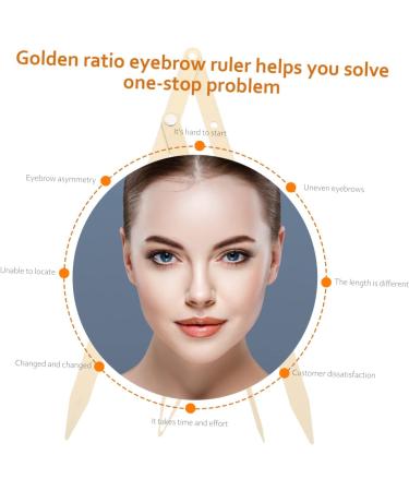 KALLORY 2 Pcs Second Generation Brow Shaping Kit Eyebrow Marker Ruler Eyebrow Drawing Tool Metal 25x5x0.6cmx2pcs Goldenx2pcs - Buy Online on GoSupps.com