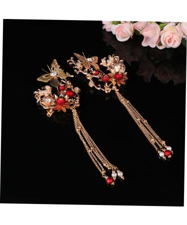 Angoily 1 Pair Vintage Hair Clips Hair Accessory for Women Chinese Style Hair Accessories Metal Tassel Barrettes Hair Barrettes Vintage Decor Hair Decorations Metal Hair Claw Clips Wedding - Buy Online on GoSupps.com