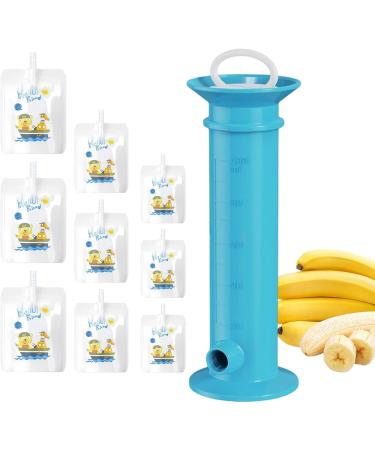 Fruit Squeeze Puree Filler | 7.32-inch Filler with Reusable Wrappers - Reusable Baby Food Bag Filler Solid Color Leak-Proof for Bags and Cases - Buy Online on GoSupps.com