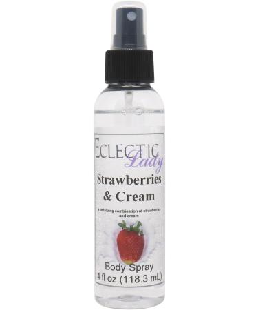 Strawberries and Cream Body Spray 4 ounces Body Mist for Women with Clean Light & Gentle Fragrance Long Lasting Perfume with Comforting Scent for Men & Women Cologne with Soft Subtle Aroma For 4 Fl Oz (Pack of 1)