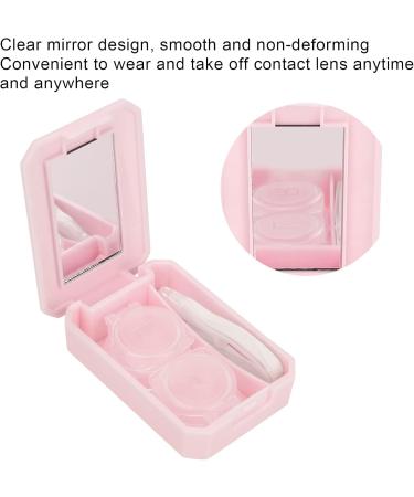 Ankroyu Portable Travel Contact Lens Box - Pink Storage Container with Mirror & Tweezer for Easy Use at Home or on the Go - Buy Online on GoSupps.com