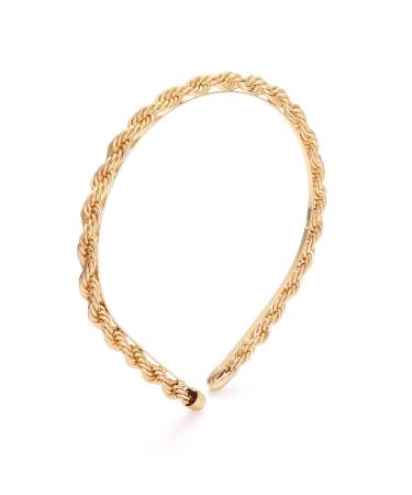 HZEYN Gold Metal Twisted Chain Headband for Women - Statement Hair Accessory - Buy Online on GoSupps.com