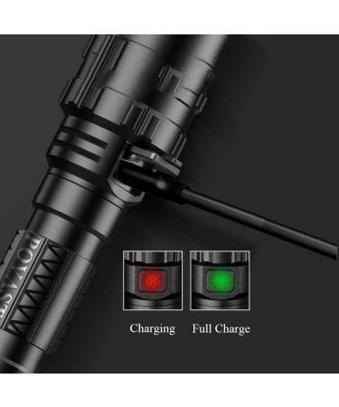 POVAST 1600 Lumens Tactical Flashlight with Picatinny Rail Mount - Remote Pressure Switch, USB Rechargeable - Matte Black - Buy Online on GoSupps.com