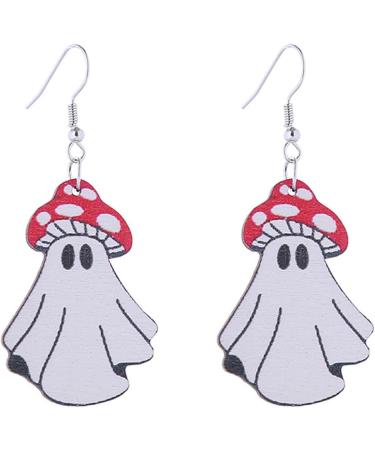 Feylie Halloween Wood Earrings - Vintage Skull & Spider Dangling Statement Jewelry for Girls - Buy Online on GoSupps.com
