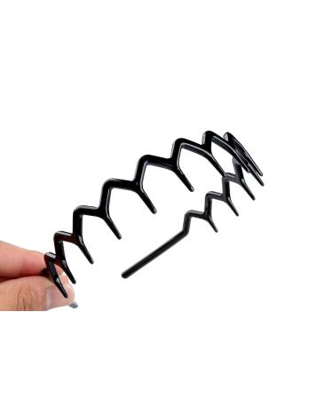 Set of 2 Zig Zag Black Plastic Sharks Tooth Hair Comb Headband - Black and Brown - Buy Online on GoSupps.com