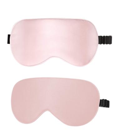 Sleep Mask 100% Light Blocking Eye Masks for Sleeping Super Soft Eye Mask Eye Covers with Adjustabe Strap for Sleeping (Pink)