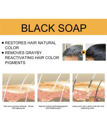 HADAVAKA Black Soap Dark Hair Softening And Strengthening Shampoo For Thicc Hair Gray Hair Coverage 3PCS - Buy Online on GoSupps.com