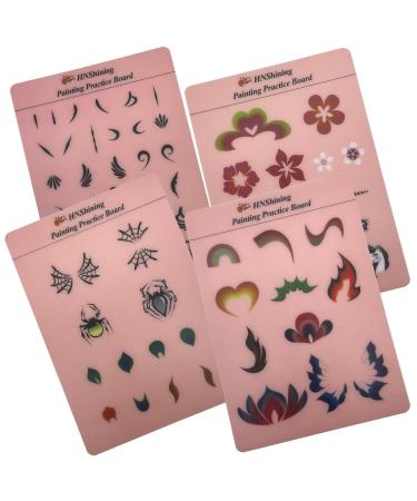 Face Painting Practice Board Body Paint Exercise Board with Various Patterns HNShining Reusable Painting Patterns Exercise Template Painting Skill Practice Sheet