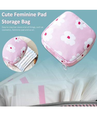 Fiyson 2 Periods Bag - Women's Sanitary Napkin & Tampon Storage Bag with Zipper - 12.5cm x 12cm x 4.5cm - Blue Women's Organizer - Buy Online on GoSupps.com