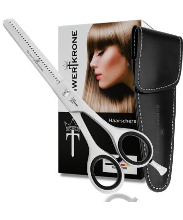 Schwertkrone thinning scissors - modeling scissors hair cutting scissors hairdressing scissors made of stainless steel Made in Germany silver - Buy Online on GoSupps.com