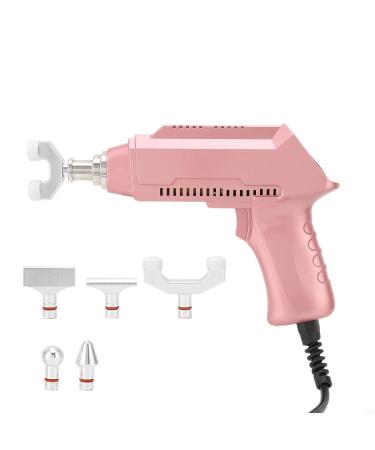 Electrical spine massage device body relaxation chiropractic adjustment tool correction gun joint reduction massage device with 6 interchangeable heads (rose gold) (EU)
