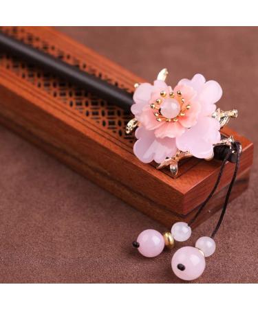 1pc Peach Blossom Wooden Hair Clasp Flower Hair Clips for Women Flower Hair Chopsticks Vintage Hair Chopsticks Hair Jewels for Women Wood Hairpin Miss Alloy Tassel Hair Stick - Buy Online on GoSupps.com