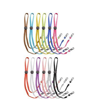 TT- 12 pieces Mouth protection colorful lanyard mask holder behind head children - 95scloud mask band length adjustable lanyard mask bracket lanyard bracket for masks collar