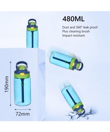 Ainiv Sippy Cup 480ML/16OZ Kids Drink Bottle with Straw - Leak-Proof BPA-Free for Home, School, Outdoor - Blue (Cleaning Brush Included) - Buy Online on GoSupps.com