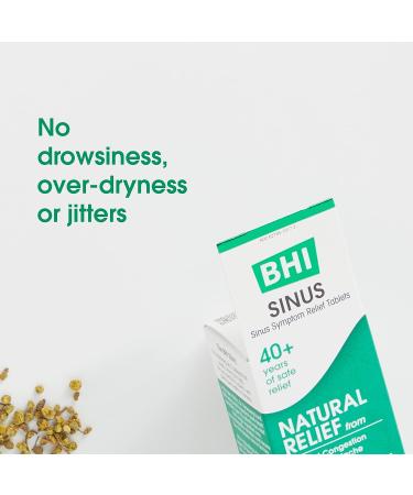 BHI Sinus Natural Congestion Relief - 100 Tablets | Homeopathic Cold Symptom Relief for Women & Men - Buy Online on GoSupps.com