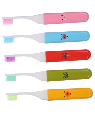 Magiclulu 5 pieces children folding toothbrush children day toothbrush portable travel toothbrush foldable toothbrush travel practical toothbrush foldable toothbrushes children travel toothbrush