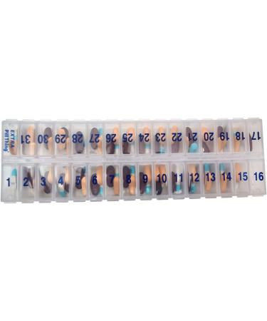 AM PM 31-Day Pill Planner - Large Monthly Organizer for Medications BPA Free Clear & Blue Compartments - Buy Online on GoSupps.com