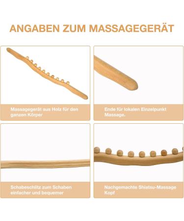 Wood Gua Sha Massage Stick - Maderotherapy Lymphatic Drainage Tool for Full Body Relaxation & Cellulite Relief - Buy Online on GoSupps.com