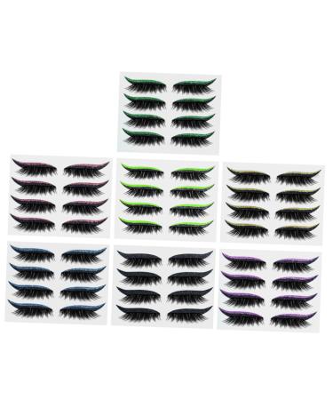 Angoily 28 Pairs Glitter Eyeliner Fake Eyelashes Cat Eyeliner Stickers Eye Makeup Sticker With Wings Tool 1 count (Pack of 1) As Shown 1
