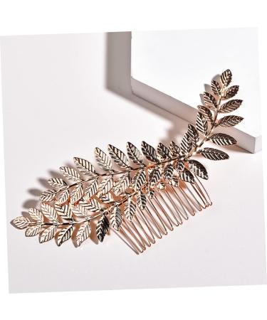 Beaupretty Wedding Hair Accessories comb hair bridal gold trim bridal headpiece gold decor gold headpiece leaves decor leaf decor women headdress Zinc alloy wedding Gold Hair Accessories - Buy Online on GoSupps.com