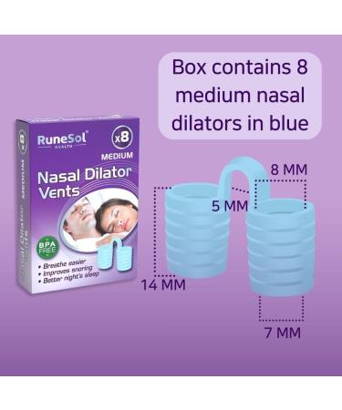 Runesol Nasal Dilator 8 Medium Blue Nasal Dilators Snoring Aids for Men and Women - Anti Snoring Devices for Sleep - Stop Snoring Aid for Congestion - Buy Online on GoSupps.com