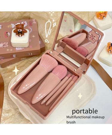 luxurious Mini 5 Makeup Brushes Multifunctional Makeup Brush with Mirror Powder Brush Eye Shadow Brush Blending Brush - Buy Online on GoSupps.com