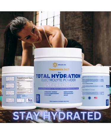 Total Hydration Electrolyte Replacement Mix - Unflavored Powder Supplement (90 Servings) with Potassium Magnesium Zinc & Pink Salt - No Sweeteners - Buy Online on GoSupps.com