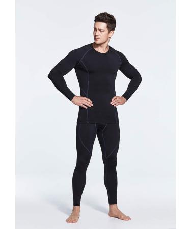 Shop TSLA Men's Thermal Compression Underwear | Winter Sports Leggings with Fleece Lining - Heatlock Technology | Black & Charcoal - Buy Online on GoSupps.com