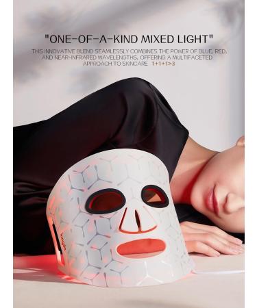 kingdo Red Light Therapy Devices 3-In-1 Red Light Therapy Mask with Mixed Colors Near Infrared Blue & Red Light Therapy LED Face Mask for Face Skin Care - Buy Online on GoSupps.com