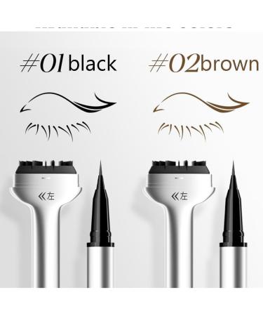 Lower Lash Stamp Reusable Lower Eyelash Extensions Stamps Quick Eye Makeup Tool 2-in-1 Waterproof Sweatproof Eye Makeup Tool for Beginner (2*brown) - Buy Online on GoSupps.com