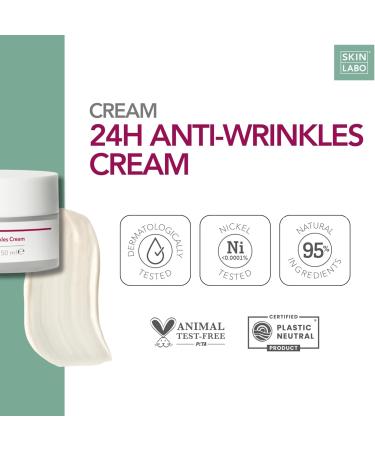 SkinLabo 24H Anti-Wrinkle Cream Nourishes and Firms Skin Smoothes and Replenishes Wrinkles Antioxidant and Moisturizing Action with 3 Ceramides Collagen - 50 ml New Version - Buy Online on GoSupps.com