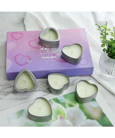DEYBBY Jasmine Scented Soy Wax Tealight Candles - Heart-Shaped Aromatherapy Gifts for Women (Pack of 6 - Buy Online on GoSupps.com