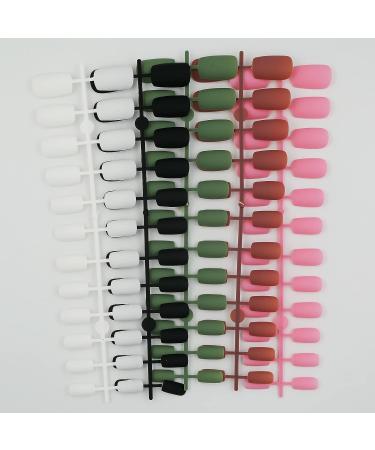 Bellelfin 240pcs Square Full Cover Short Press on False Nails - 10 Colors, 12 Sizes - DIY Manicure for Women, Girls, Teens - Buy Online on GoSupps.com