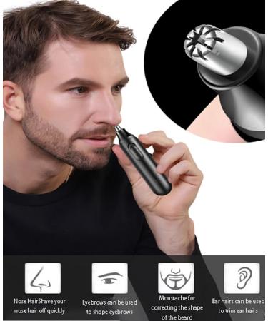 Buy 2024 Professional Ear and Nose Hair Trimmer - Painless Rechargeable Waterproof Dual-Edged Blades for Men & Women - Easy to Clean Black - Buy Online on GoSupps.com
