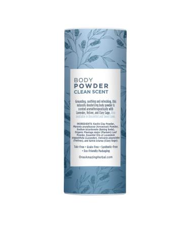 Natural Body Powder and Oil Set Dusting Powder Body Oil No Talc Corn Grain Gluten Clean Scent Powder 2.5 oz with Travel Size Clean Scent Oil 2 oz Ora's Amazing Herbal Body Powder & Body Oil - Buy Online on GoSupps.com