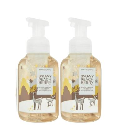 Bath and Body Works Snowy Peach Berry Gentle Foaming Hand Soap 8.75 Ounce Set of 2