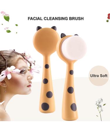 Facial Cleansing Brush with Soft Bristles - Yellow Face Scrubber for Exfoliating and Massaging Skin - Buy Online on GoSupps.com
